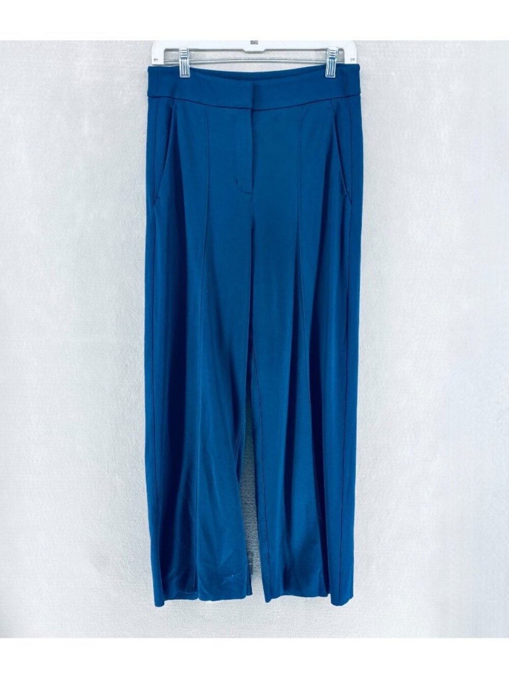 Kit Ace Pants Womens 6 Blue Stretch Pleated Dress Slacks Career Minimalist